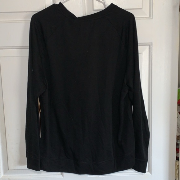 🦃 Christmas RAE DUNN Black FEELING FESTIVE Top & Red Striped Cozy Socks NWT L - Picture 3 of 10